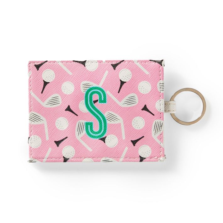 Personalized Leather Small Wallet - Monogram Leather Small Wallet - Customized Zipper Wallet - Bridesmaids Gift (Baby Pink Saffiano)