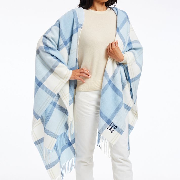 Italian Large Poncho with Knot Closure in Red