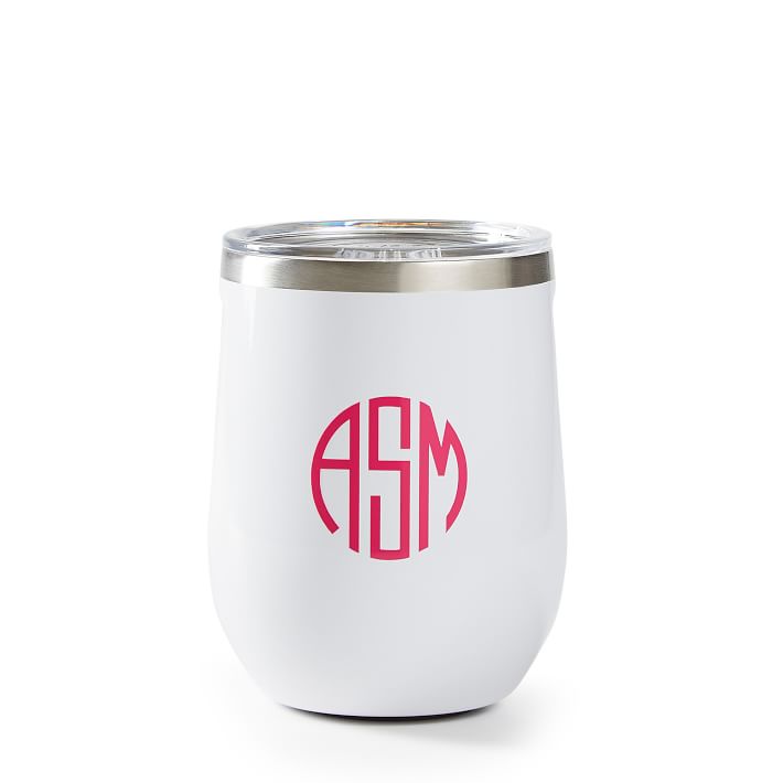 Monogrammed Decal Corkcicle Stemless Wine Cup