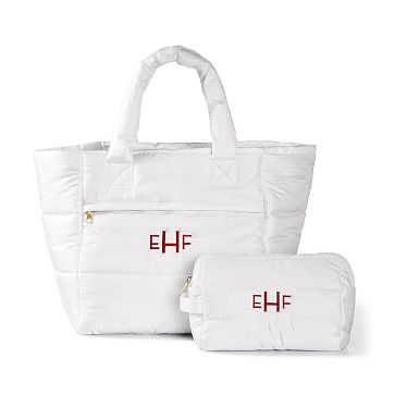Lightweight Packable Puffer Tote and Pouch Gift Set