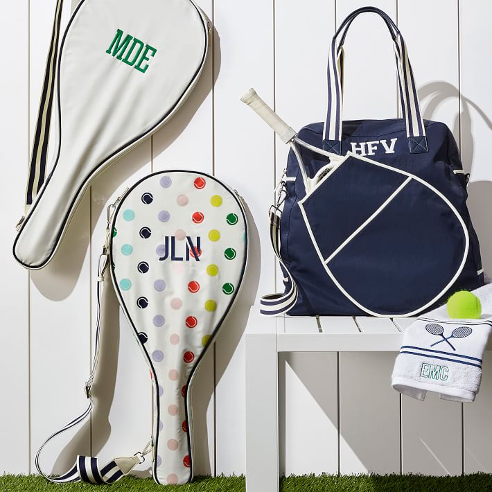 Tennis Luggage & Bag Tag | Crossed Tennis Rackets | Custom Info on Back |  Medium | Navy