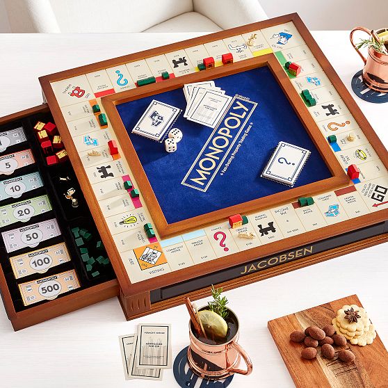 Wooden Monopoly Board Game - Luxury Edition