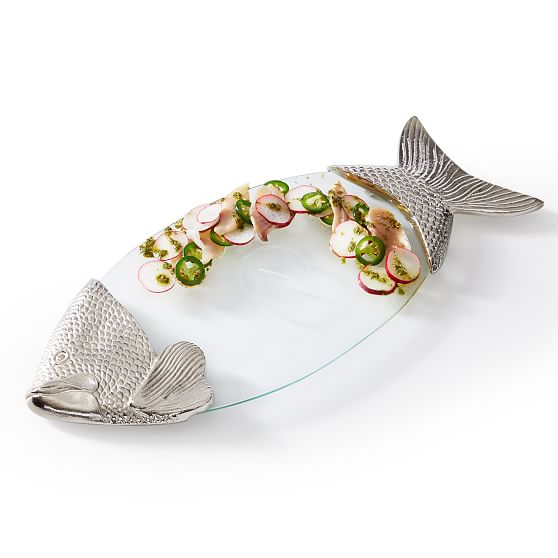 Glass on sale fish platter