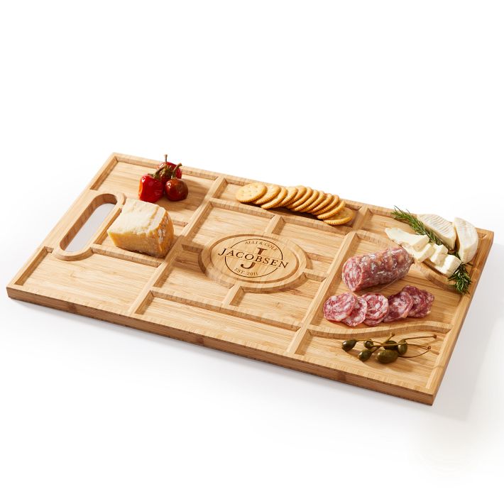 Personalized Monogram Charcuterie Cutting Board and Coasters Gift Set