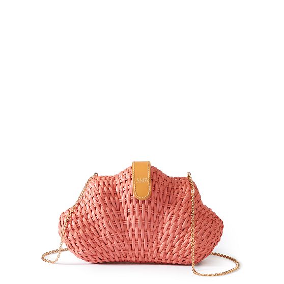 Clear Acrylic Box Bag Leaf Handbags Wicker Rattan Bags for Women