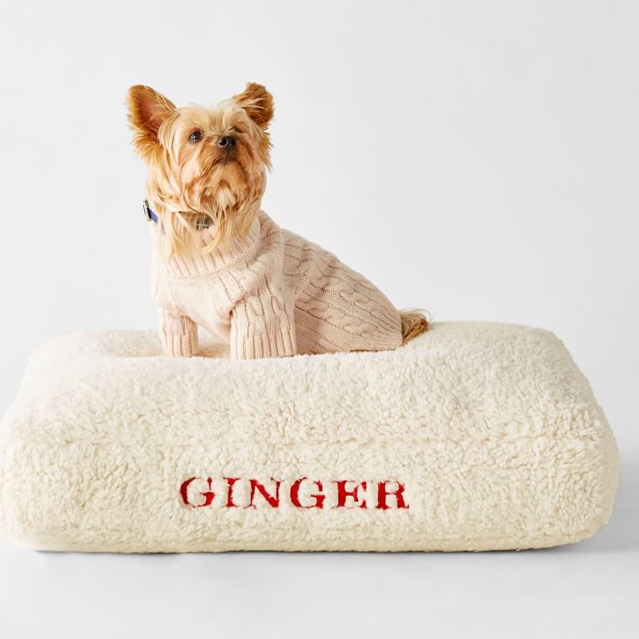 Personalized Sherpa Dog Bed Mark and Graham