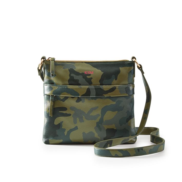 Camo Square Crossbody Bag + Red-Navy Twill Crossbody Strap Set, Custom  Bags