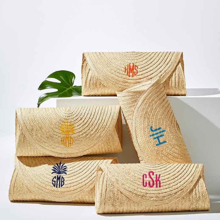 Palm Leaf Rounded Clutch
