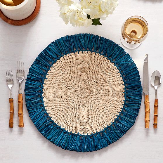 Fringe Cotton Linen Placemat, Set of 4