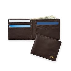 Personalized Money Clip Wallet Lightweight Blue Leather Wallet