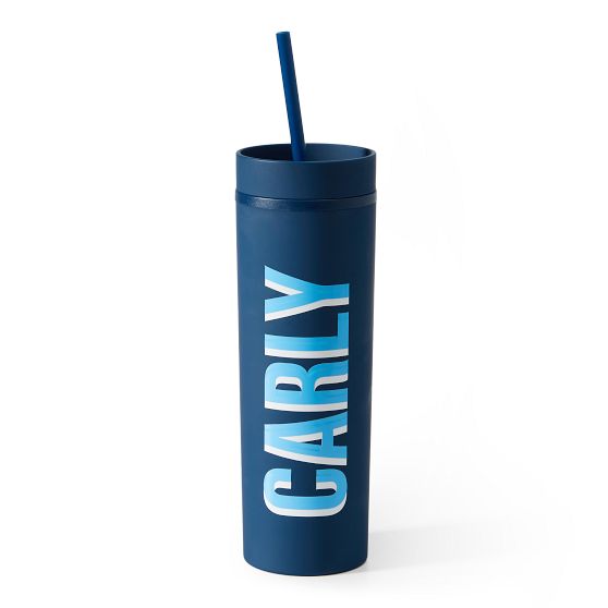 Personalized Tumbler With Lid and Straw, Insulated Skinny Tumbler