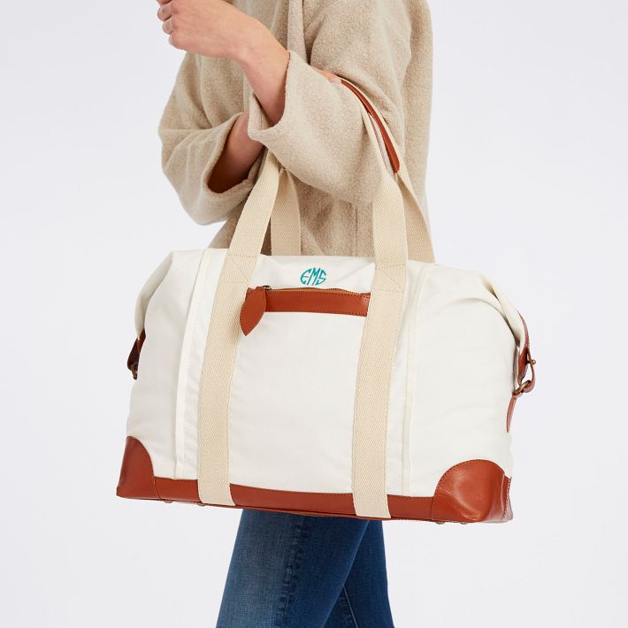 Mark and graham cheap canvas leather weekender bag