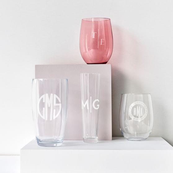 Monogrammed Acrylic Wine Glass (Set of 4)