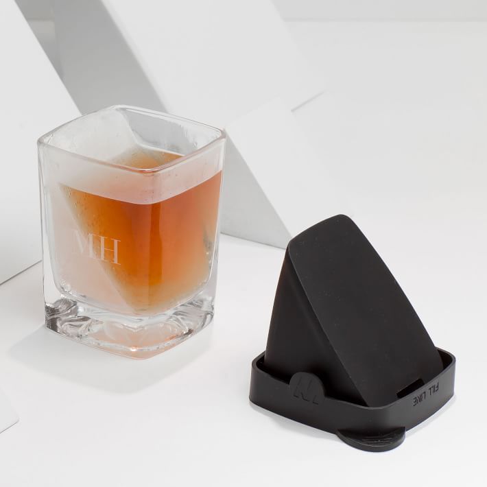 Whiskey Ice Wedge Mold and Glass
