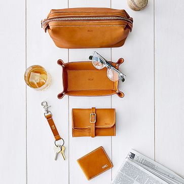 Monogrammed Leather Keychain | Mark and Graham