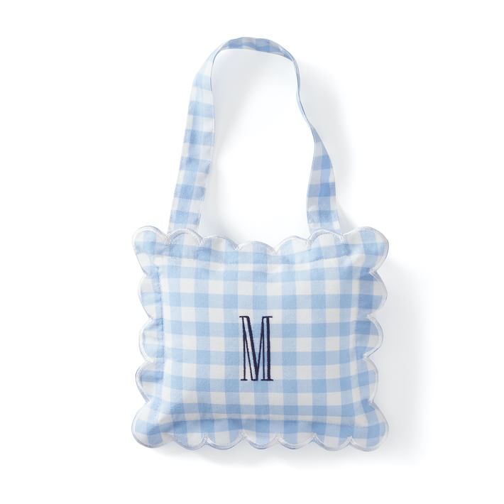 Baby boy Hospital door hanger gingham stripes hand lettering hand painted  custom initials name