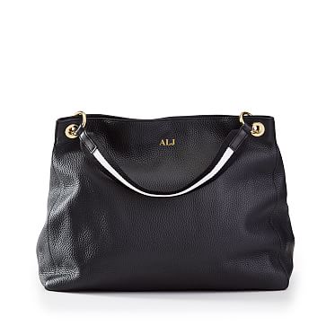 Black Handbag + Black-White Twill Shoulder Strap Set | Custom Bags ...