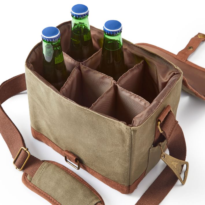 Waxed Canvas 6 Pack Beer Caddy