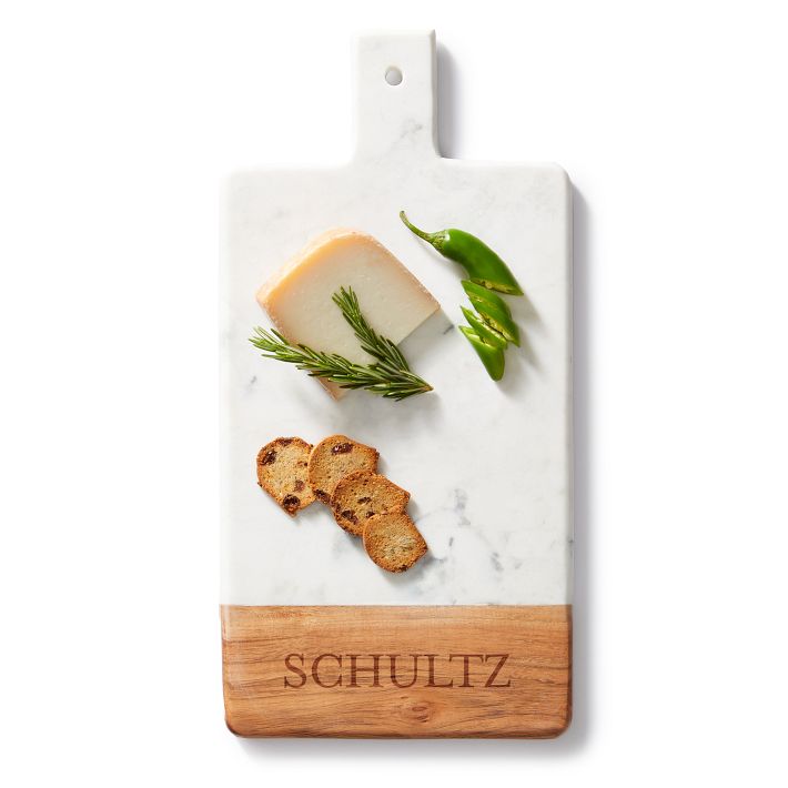 Wood and Marble Paddle Cheese Board