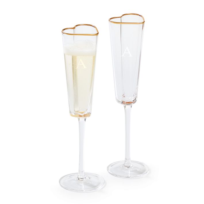 Heart Champagne Glasses, Set of 2