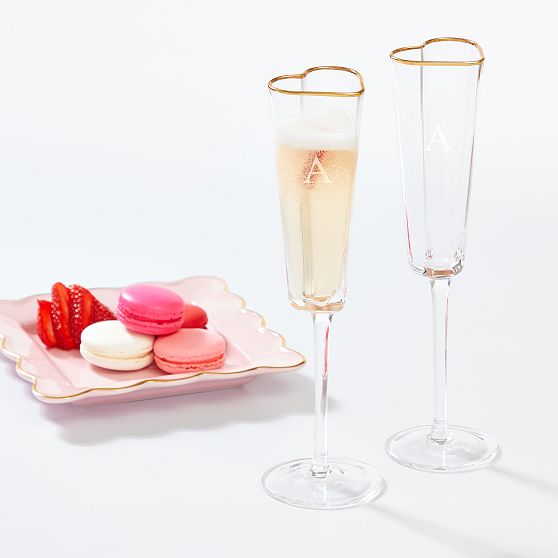 Heart Champagne Glasses, Set of 2