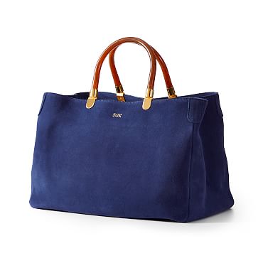 Slouch bag with ZIPPERLarge TOTE leather bag in NAVY blue. Soft natura –  Handmade suede bags by Good Times Barcelona