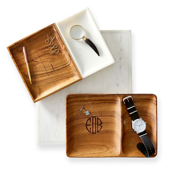 Wood and Marble Valet Tray