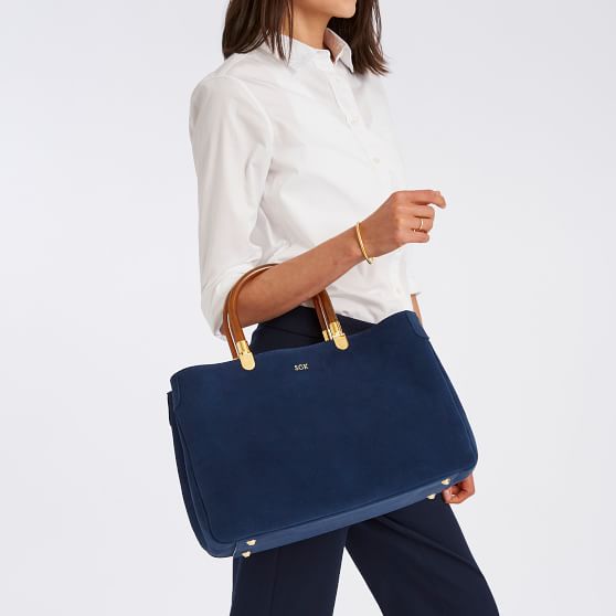 Navy best sale suede handbag