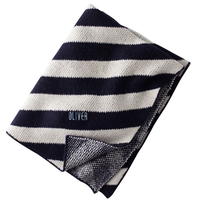 Striped Knit Baby Blanket
