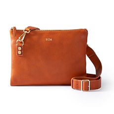 Monogrammed leather crossbody outlet purse