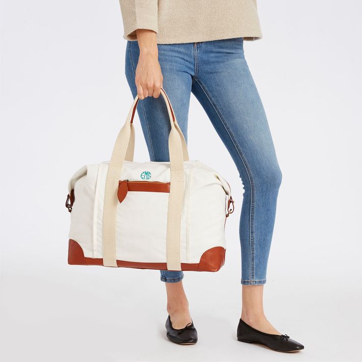 Mark and graham cheap canvas leather weekender bag