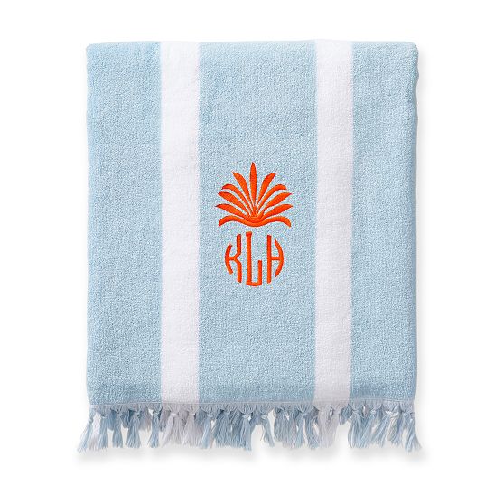 Monogrammed striped beach deals towels