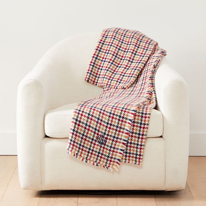 Houndstooth Plaid Throw Blanket