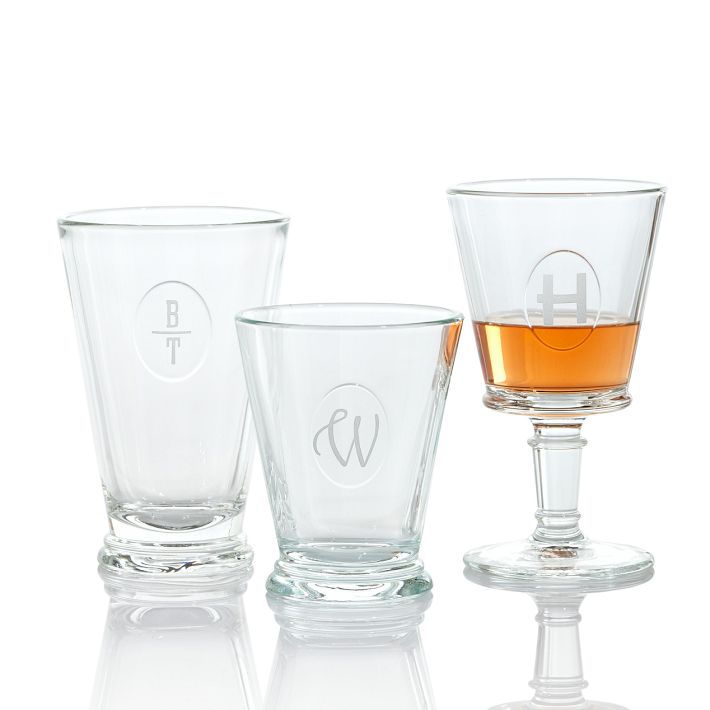 French Medallion Wine Glasses, Set of 2