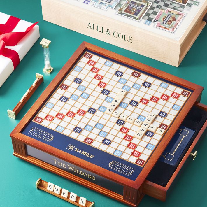 Deluxe Wood Scrabble Game Set
