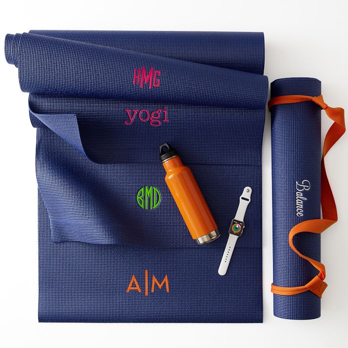 Navy Yoga Mat and Webbed Carrier