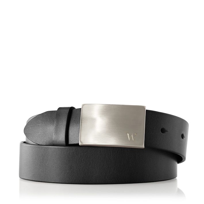 Men's Leather Belt, Black and Silver, Extra-Large