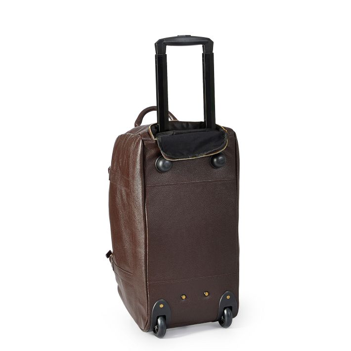 Harvey Leather Carry-On Rolling Duffle Bag