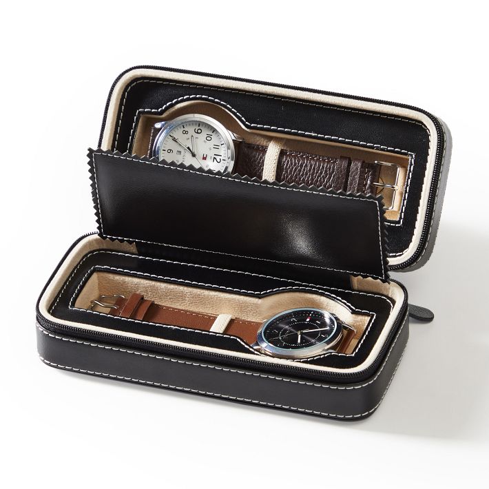 Latitude Run® 24 Slots Mens Watch Box Case Organizer Watches Jewelry Storage  With Valet Drawer & Reviews | Wayfair