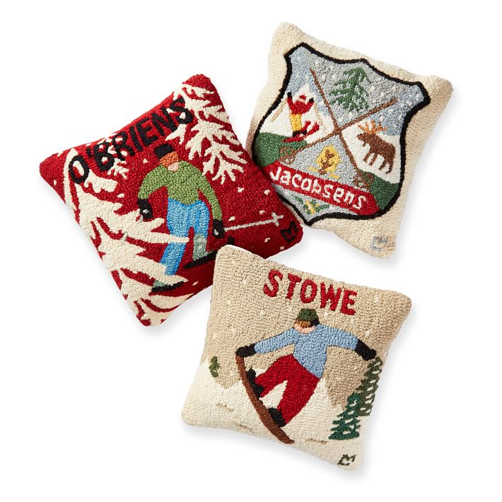 Hand Hooked Personalized Holiday Pillows