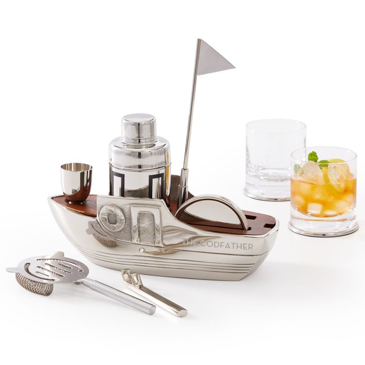 Silver Boat Bar Tool Set