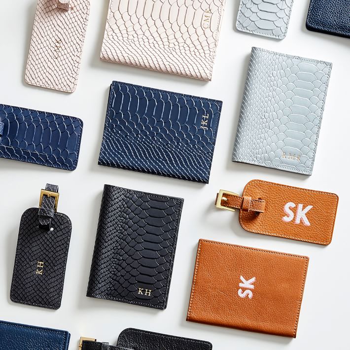 Embossed Leather Passport Case Mark and Graham