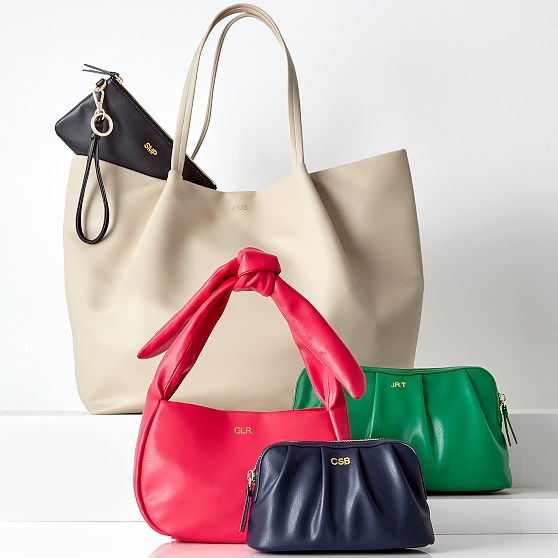 Vegan Leather Ruched Tote | Mark and Graham