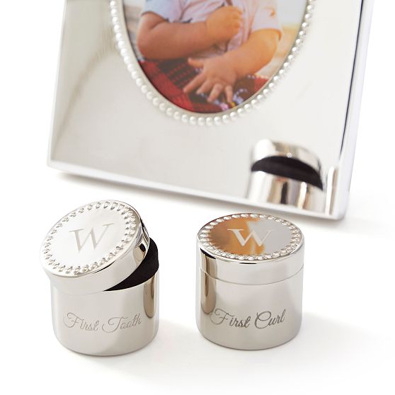 Silver Baby Keepsake Boxes, Set of 2