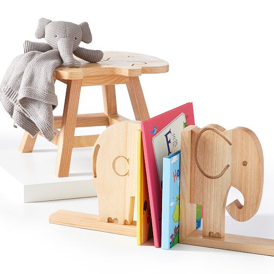 Elephant Wooden Bookends