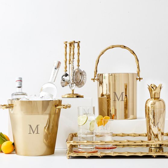 Gold Bamboo Ice Bucket