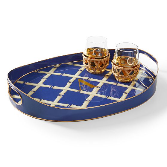 Mark &amp; Graham x Dana Gibson Oval Patterned Tray