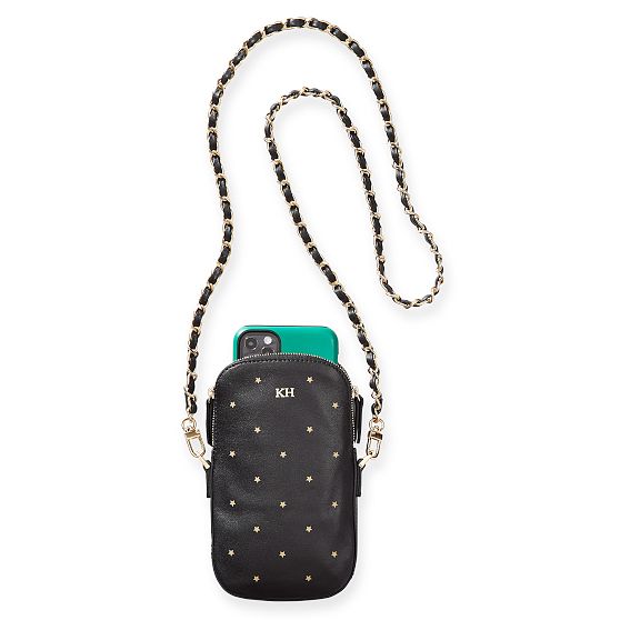 Chain Strap Leather Phone Crossbody