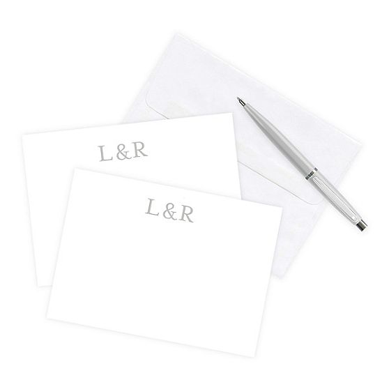 Monogrammed Correspondence Cards, Set of 25