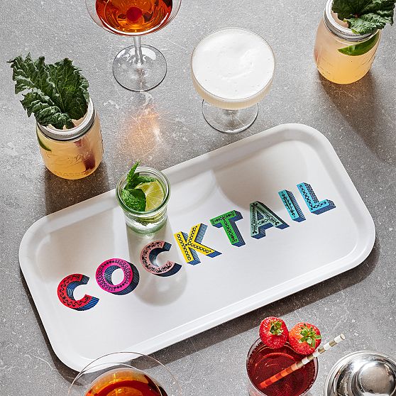 Birch Wood Cocktail Serving Tray